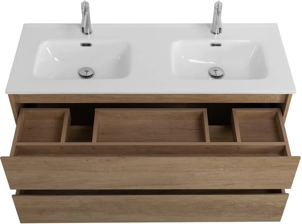 Мебель для ванной комнаты BelBagno Kraft 140 2 ящика, для двоих, rovere nebrasca nature