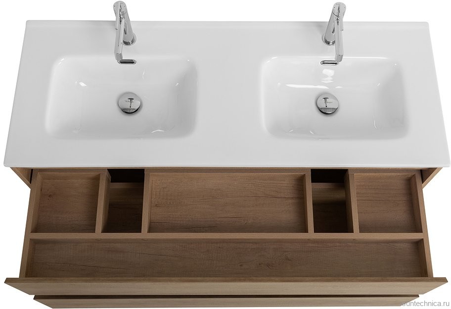 Мебель для ванной комнаты BelBagno Kraft 140 2 ящика, для двоих, rovere nebrasca nature