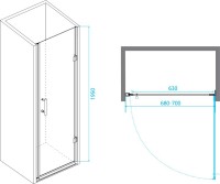 Душевая дверь в нишу RGW Passage PA-06B 41080607-14 70х195, профиль черный
