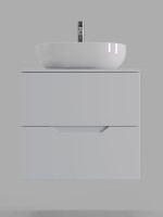 Мебель для ванной комнаты Orange Line 60 подвесная, 2 ящика, матовая белая с раковиной B05-480W