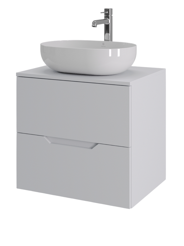 Мебель для ванной комнаты Orange Line 60 подвесная, 2 ящика, матовая белая с раковиной B05-480W