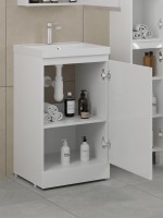 Тумба с раковиной Style Line Батлер Люкс Plus 50 напольная, белый глянец, раковина белая