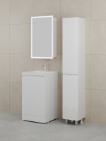 Тумба с раковиной Style Line Батлер Люкс Plus 50 напольная, белый глянец, раковина белая