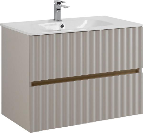 Тумба под раковину Art&Max Elegant 80 подвесная, светло-серая матовая