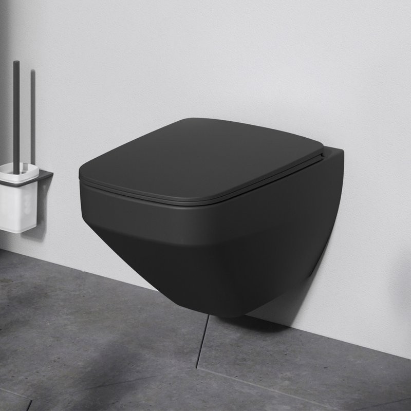 Унитаз подвесной AM.PM Inspire V2.0 FlashClean C50A1700MBSC безободковый, черный матовый
