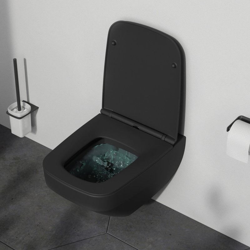 Унитаз подвесной AM.PM Inspire V2.0 FlashClean C50A1700MBSC безободковый, черный матовый