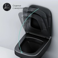Унитаз подвесной AM.PM Inspire V2.0 FlashClean C50A1700MBSC безободковый, черный матовый