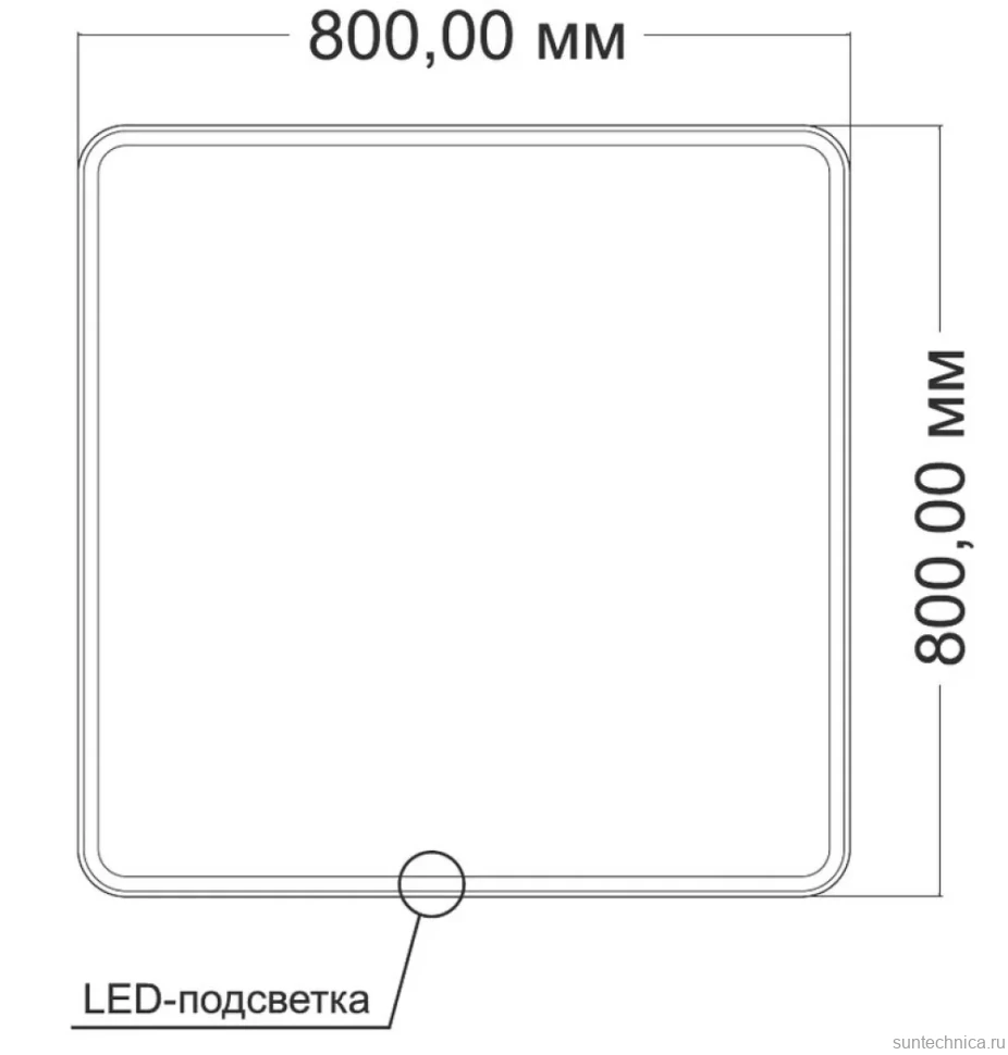 Зеркало Vincea VLM-3VC8008-2 80x80, с подсветкой и антизапотевателем