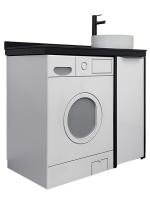 Тумба с раковиной Comforty Лозанна 100 напольная, под стиральную машину, белый глянец