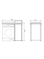 Тумба с раковиной Comforty Лозанна 100 напольная, под стиральную машину, белый глянец
