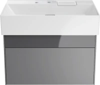 Тумба с раковиной KERAMA MARAZZI Logica 70 подвесная, стальная серая, с отверстием под дозатор