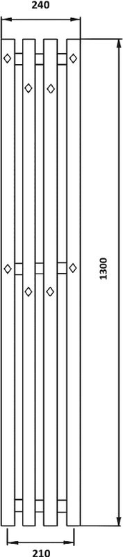 Полотенцесушитель водяной Secado Сандриго 4К 1300/210 130x25 см, графит, I-образный