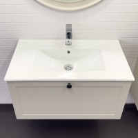 Тумба с раковиной Comforty Ереван 80 подвесная, серый шёлк