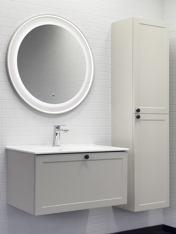 Тумба с раковиной Comforty Ереван 80 подвесная, серый шёлк