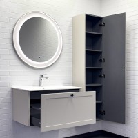 Тумба с раковиной Comforty Ереван 80 подвесная, серый шёлк