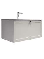 Тумба с раковиной Comforty Ереван 80 подвесная, серый шёлк