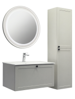 Тумба с раковиной Comforty Ереван 80 подвесная, серый шёлк