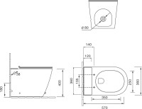 Умный унитаз напольный SantiLine SL-5030МВ с импульсной системой смыва