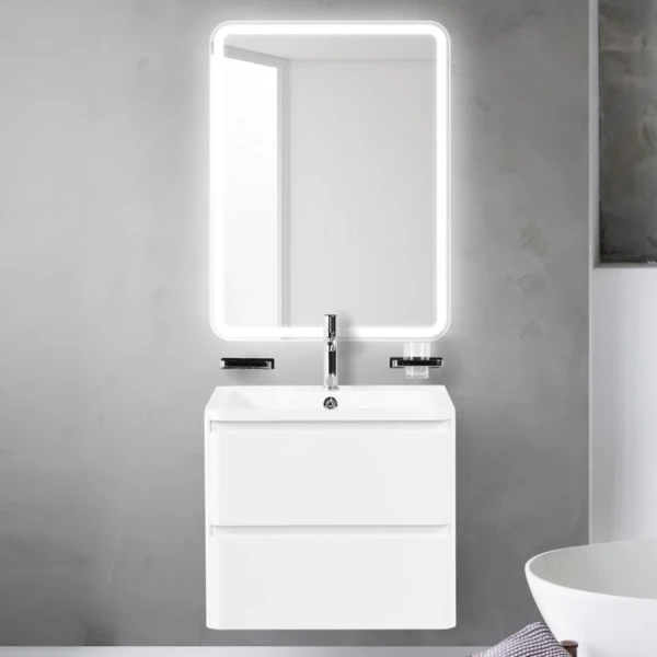 Мебель для ванной комнаты BelBagno Albano 60 подвесная, bianco lucido
