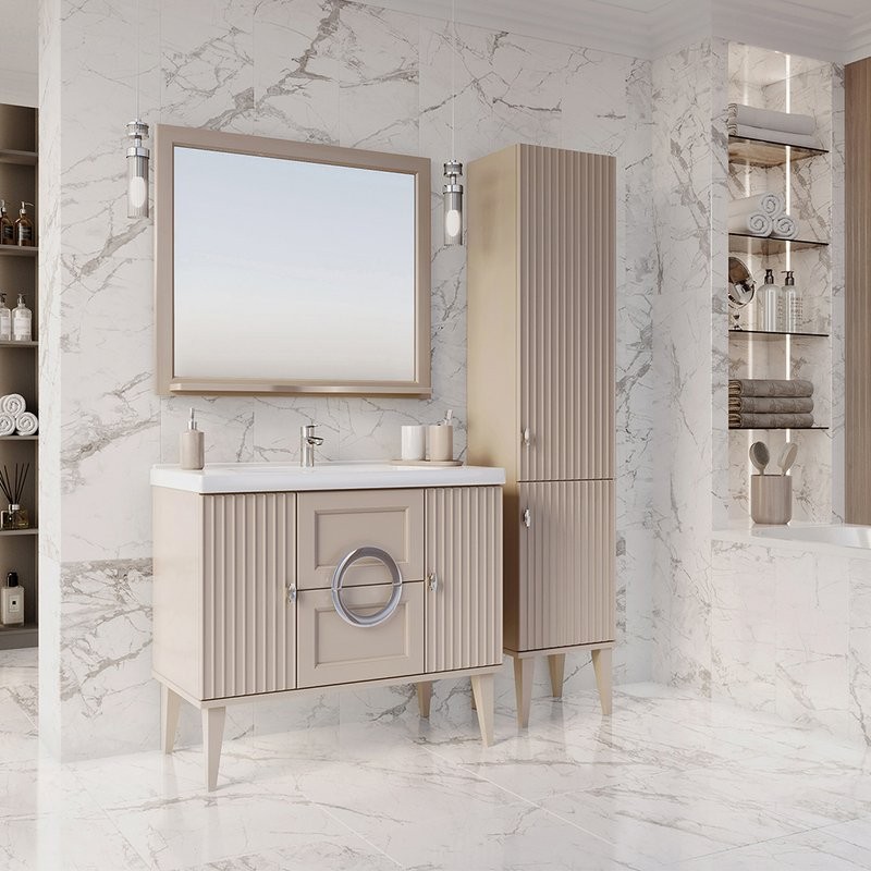 Зеркало ASB-Woodline Федерика 100 тирамису софт