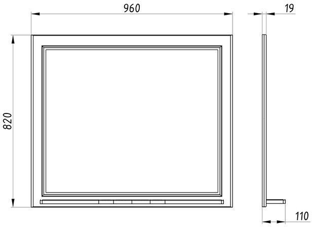 Зеркало ASB-Woodline Федерика 100 тирамису софт