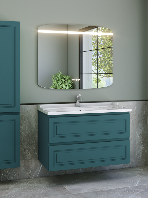 Мебель для ванной комнаты Caprigo Wales 100 изумрудно-бирюзовая