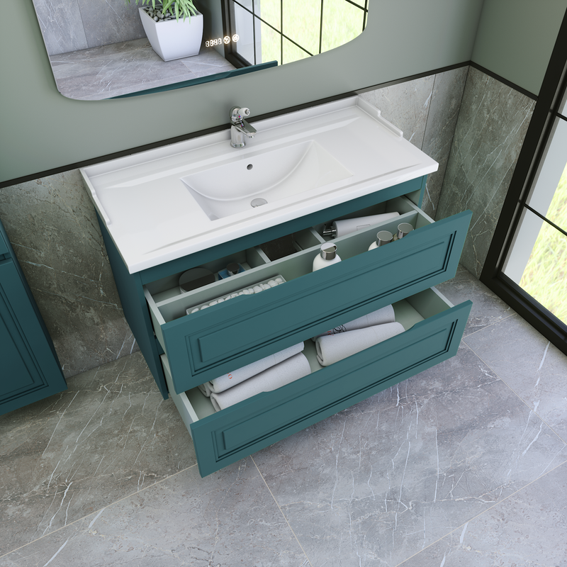 Мебель для ванной комнаты Caprigo Wales 100 изумрудно-бирюзовая