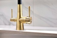 Комплект Мойка Paulmark Gera 60 PM205546-BL черный + Смеситель Lemark Comfort LM3075B с гибким изливом, бронза, черный