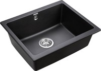 Комплект Мойка Paulmark Gera 60 PM205546-BL черный + Смеситель Lemark Comfort LM3075B с гибким изливом, бронза, черный