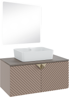 Мебель для ванной комнаты Runo Андорра 85 кашемир серый, дуб какао, раковина Lavello 50