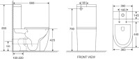 Унитаз-компакт напольный Weltwasser WW Merzbach 011GL-WT XL безободковый, с микролифтом, слив торнадо, белый глянцевый