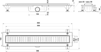 Душевой трап Good Door ТЛ00027 54,5x5,3 см, черный