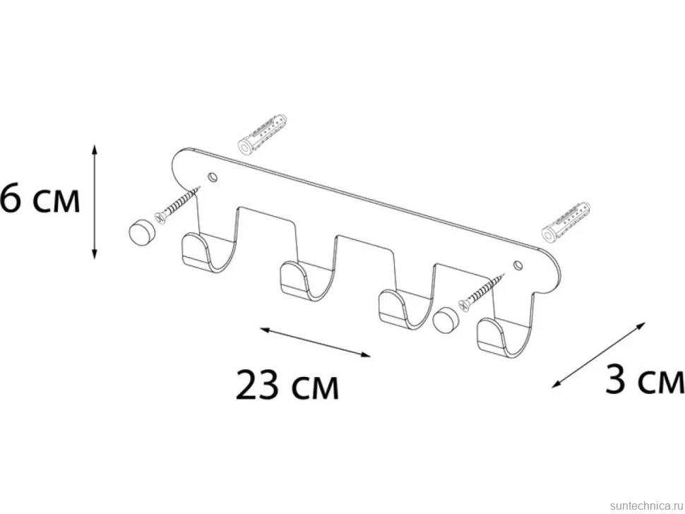 Крючок Fixsen Practica FX-805-4 хром