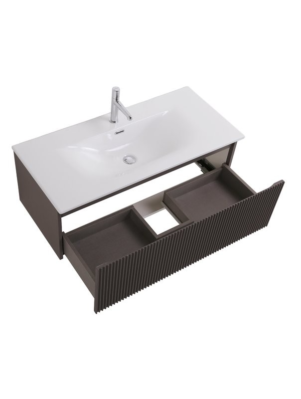 Тумба под раковину без столешницы BelBagno Uno 100 подвесная, 1 ящик, матовая темно-серая