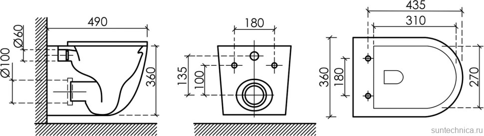 Унитаз подвесной Ceramicanova Uno Rimless CN11001MB черный матовый