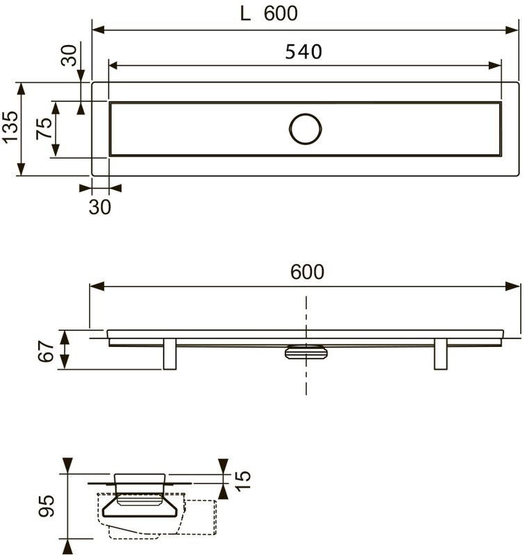 Душевой трап (лоток) TECE Linus 15103069 2 в 1 60 см