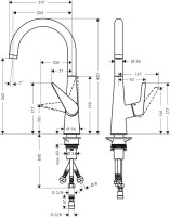 Смеситель для кухни Hansgrohe Talis M51 72812000 хром