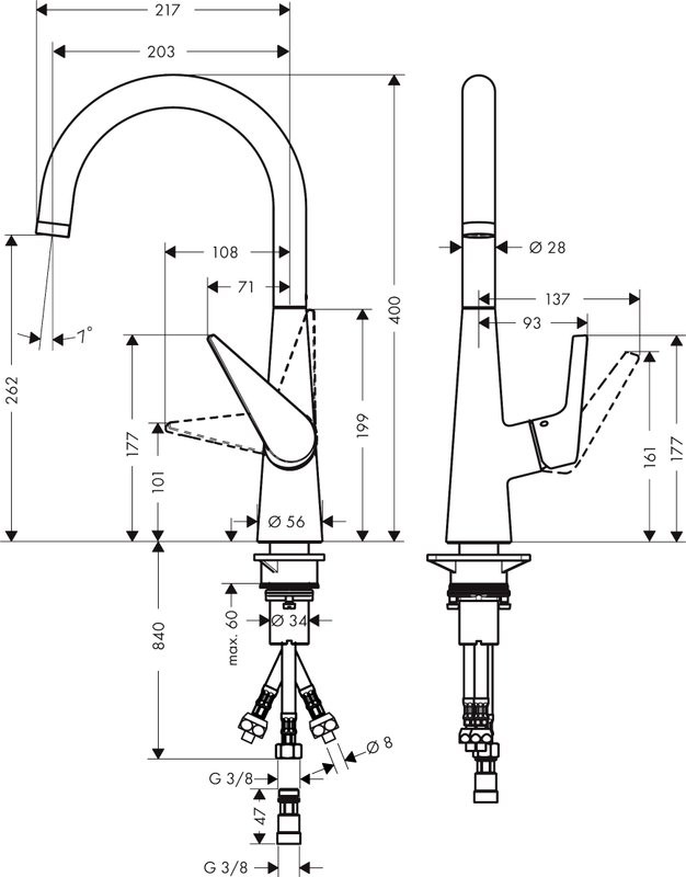 Смеситель для кухни Hansgrohe Talis M51 72812000 хром