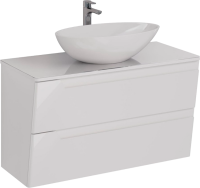 Тумба с раковиной Lemark Miano 100 белая глянцевая, раковина Триумф