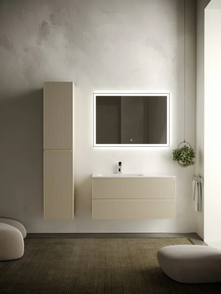 Мебель для ванной комнаты Sancos Snob R 100 см, L, beige soft