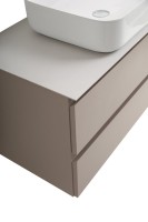 Тумба под раковину со столешницей BelBagno Kraft 100 подвесная, матовая бежевая, столешница kep-100-bo