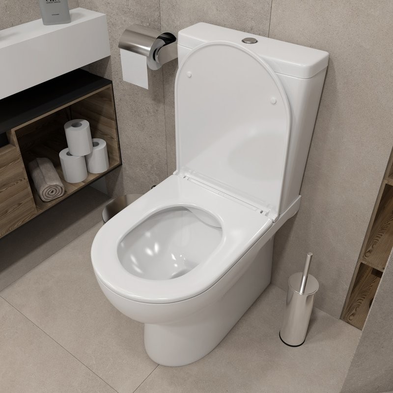 Унитаз-компакт напольный Teymi Aina T40205 с микрофлитом, безободковый, белый