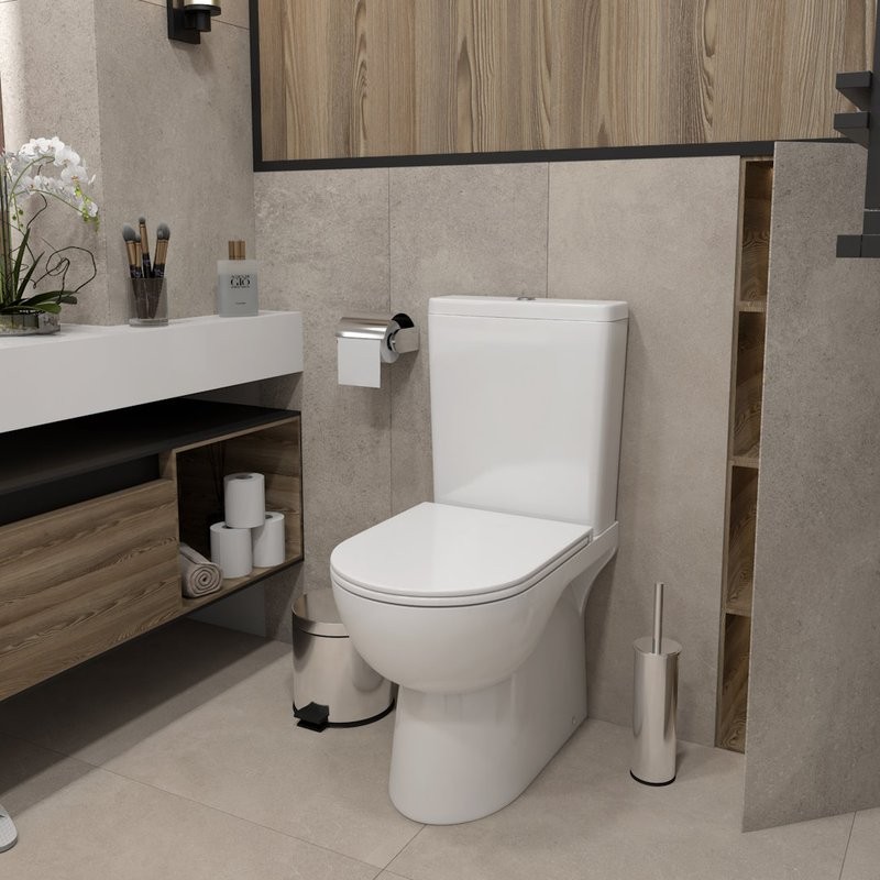 Унитаз-компакт напольный Teymi Aina T40205 с микрофлитом, безободковый, белый