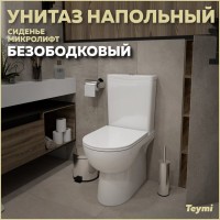 Унитаз-компакт напольный Teymi Aina T40205 с микрофлитом, безободковый, белый