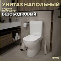Унитаз-компакт напольный Teymi Aina T40205 с микрофлитом, безободковый, белый
