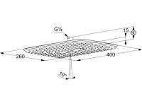 Верхний душ Kludi Freshline 6440005-00 40х26 см
