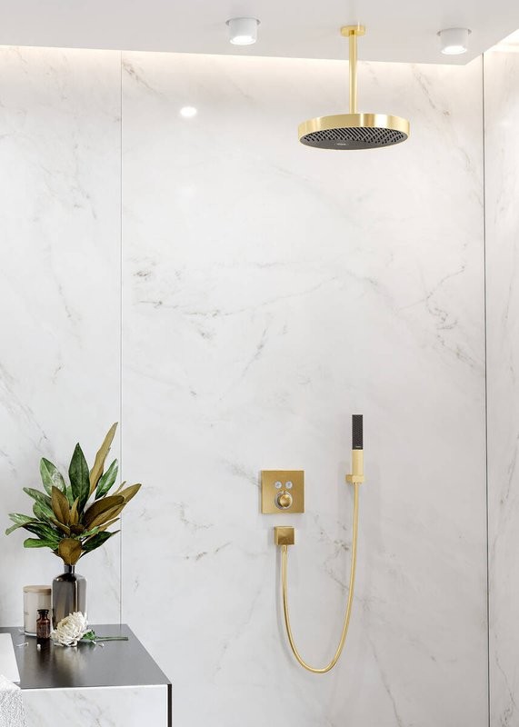 Термостатический смеситель встраиваемый Hansgrohe ShowerSelect 15763990 для душа, полированное золото