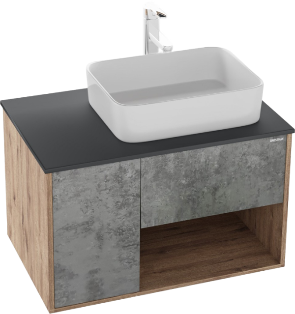 Тумба под раковину Grossman Бруно 80 веллингтон, бетон