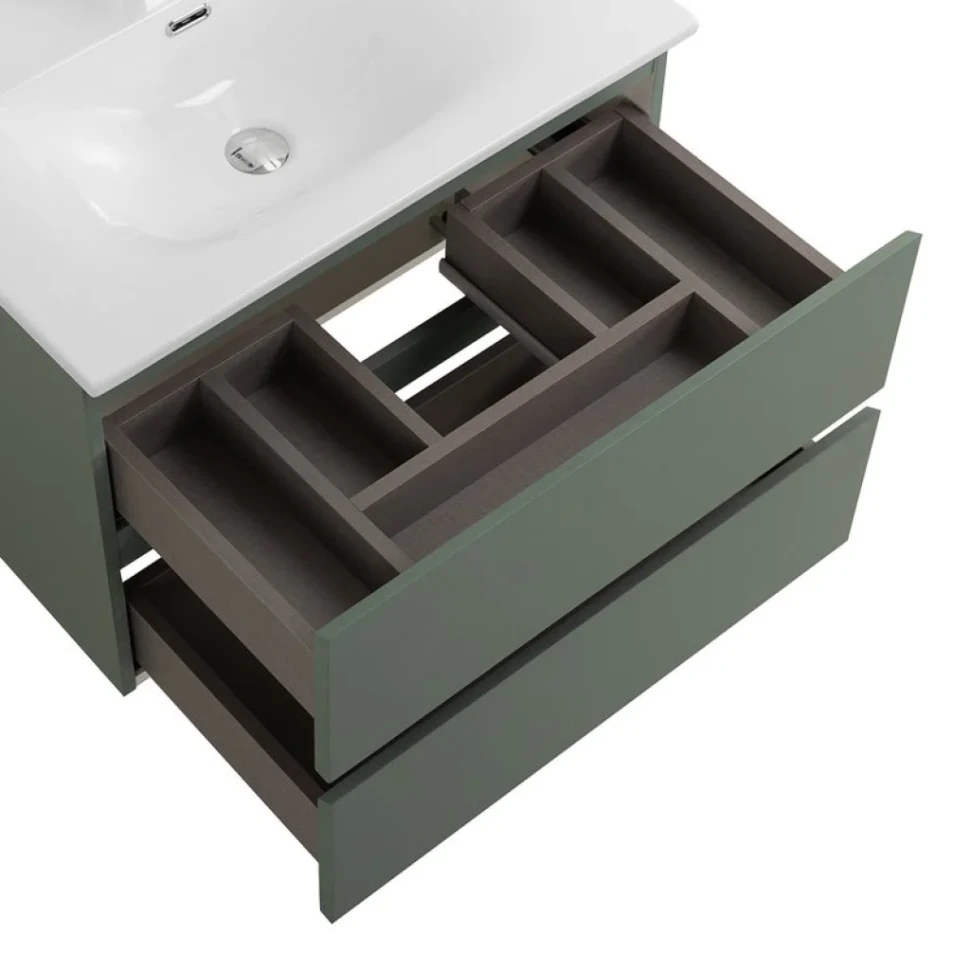 Мебель для ванной комнаты BelBagno Kraft 60 подвесная, матовая еловая, раковина bb-8099-60