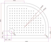 Поддон для душа Cezares Tray TRAY-A-RH-100/80-550-15-W-R R100х80 R, с сифоном